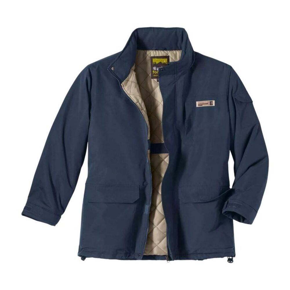 Atlas For Men Mens Water Repellent Multi Pocket Parka / Navy
